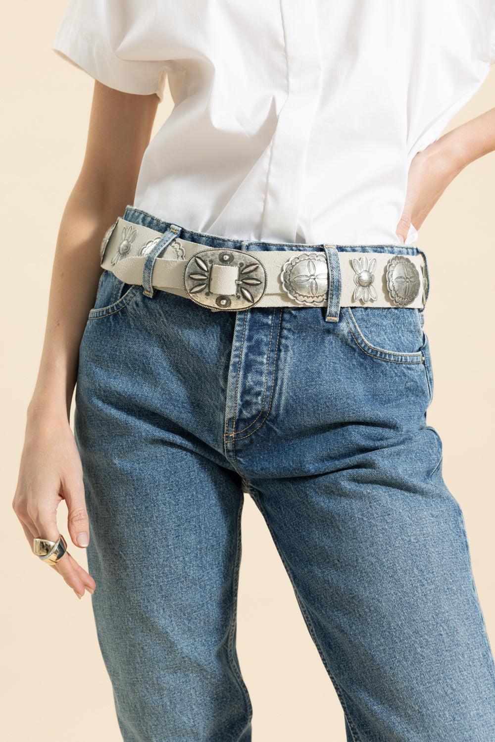 Concho Belt-LUX CRM-S-ACCESSORIEBELTS-RALPH LAUREN