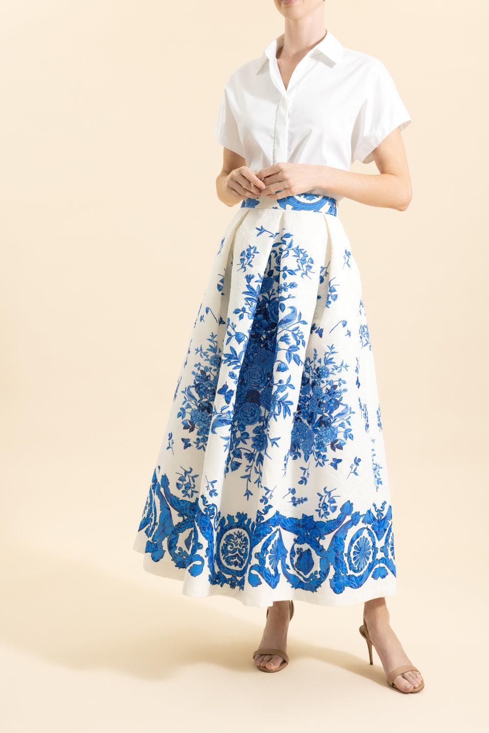 Luna Midi Skirt - White-WHT AZUR-40-CLOTHINGSKIRTMIDI-LUNATICA