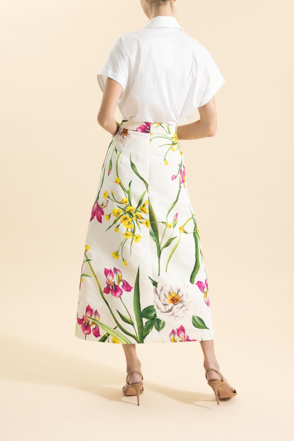 Jardin Midi Skirt-WHITE-40-CLOTHINGSKIRTMIDI-LUNATICA