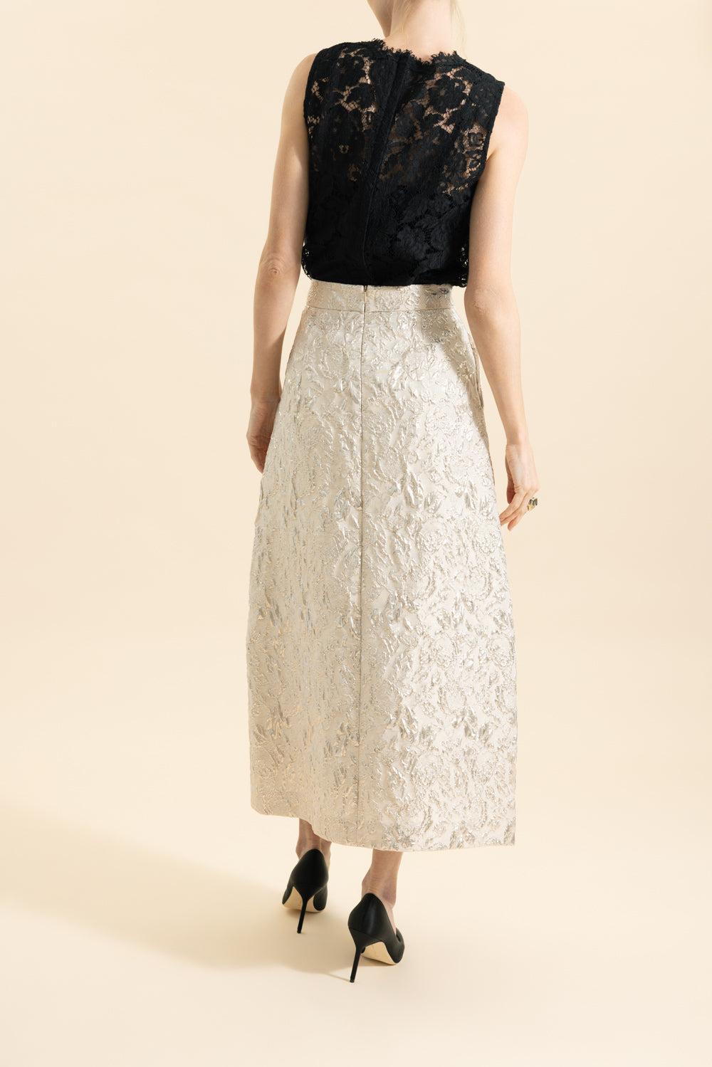 Venice Midi Skirt-CHAMPAGNE-38-CLOTHINGSKIRTMIDI-LUNATICA