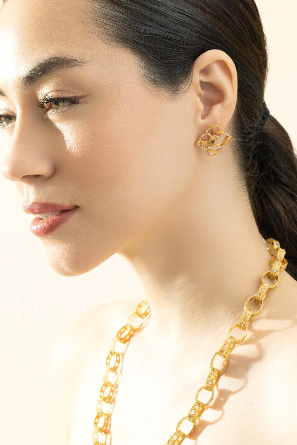 Vitality Stud Earrings-YELLOW GOLD-JEWELRYFINE JEWELEARRING-COOMI