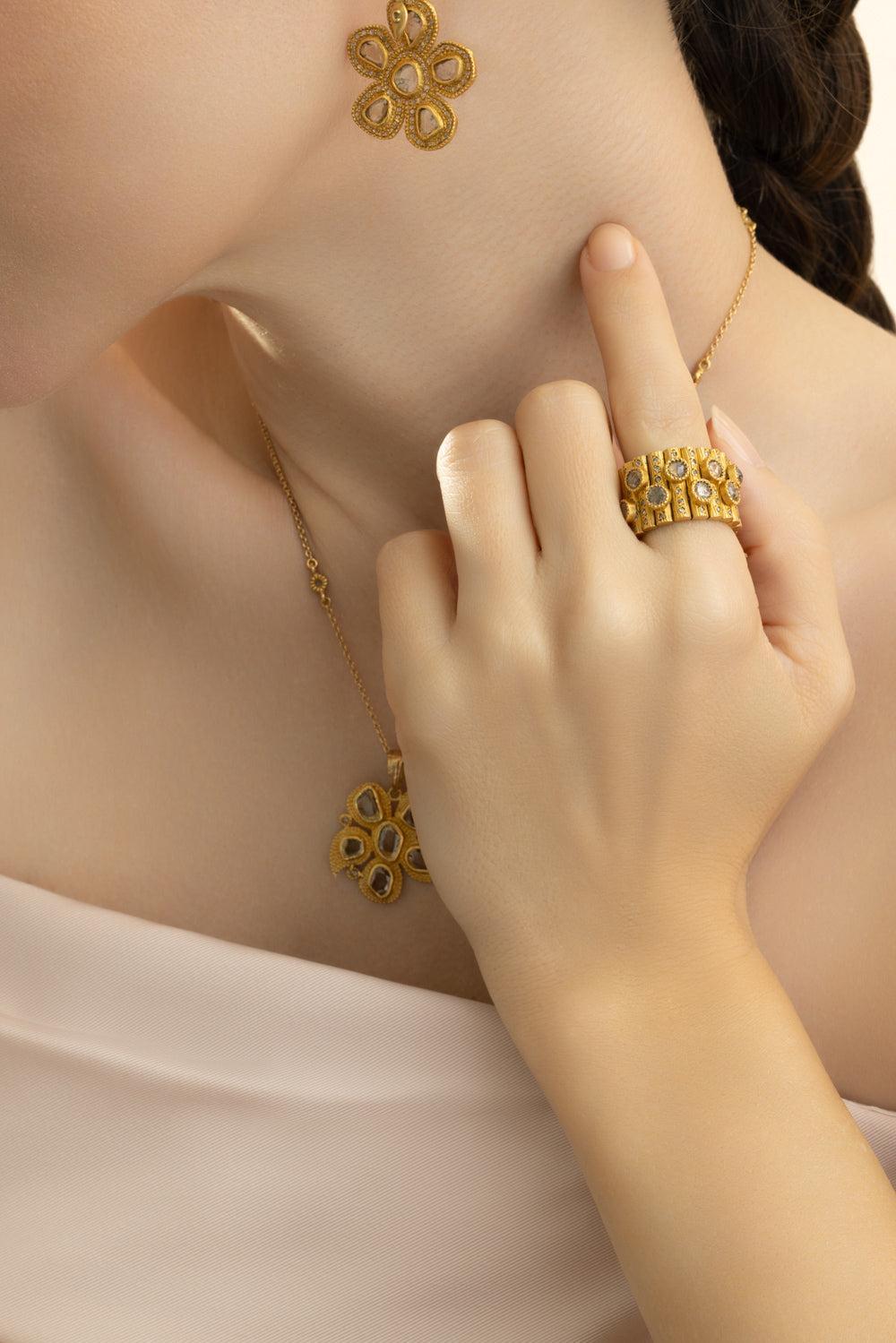 Diamond Mosaic Flex Band-YELLOW GOLD-7.5-JEWELRYFINE JEWELRING-COOMI