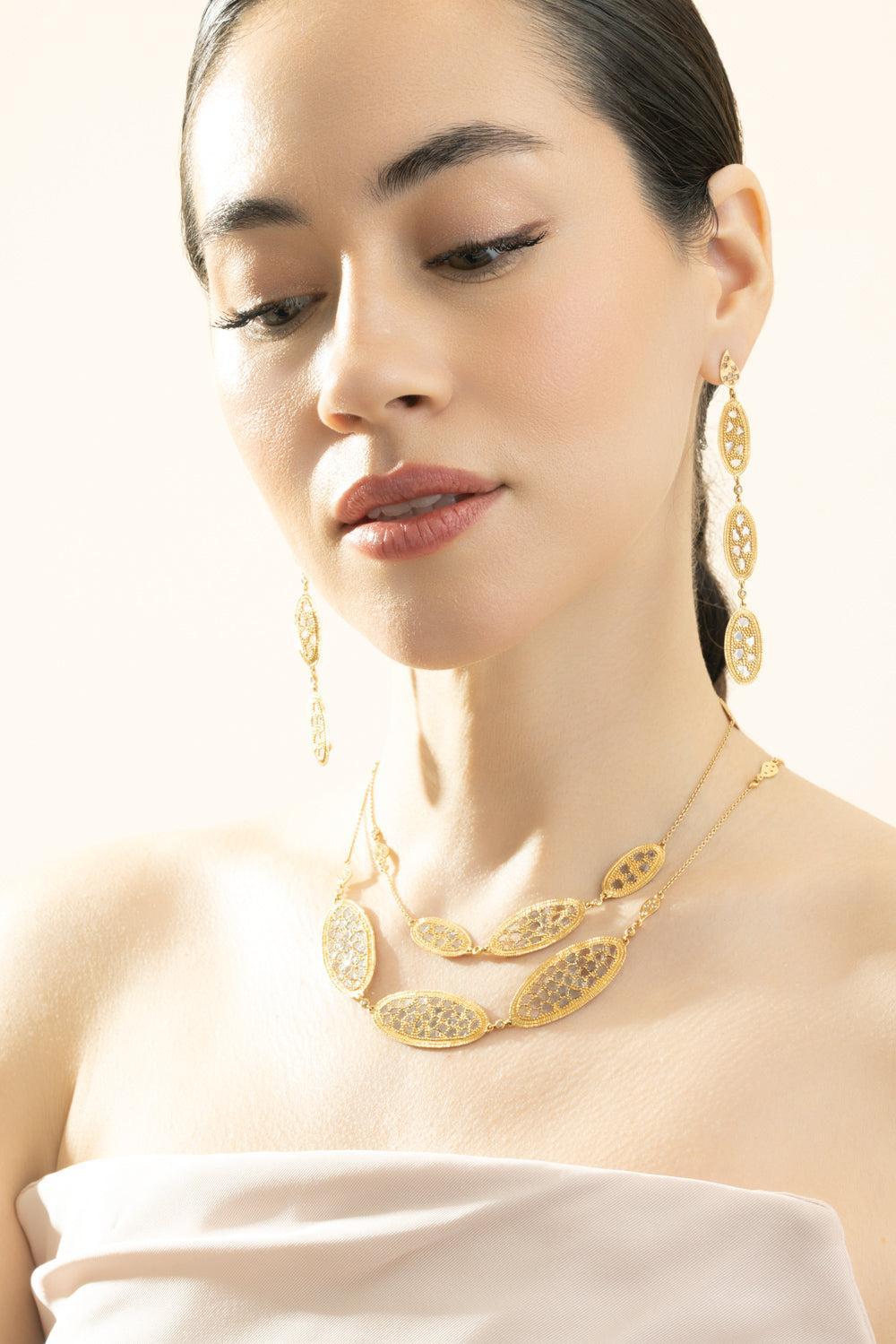 Diamond Eternity Triple Earrings-YELLOW GOLD-JEWELRYFINE JEWELEARRING-COOMI