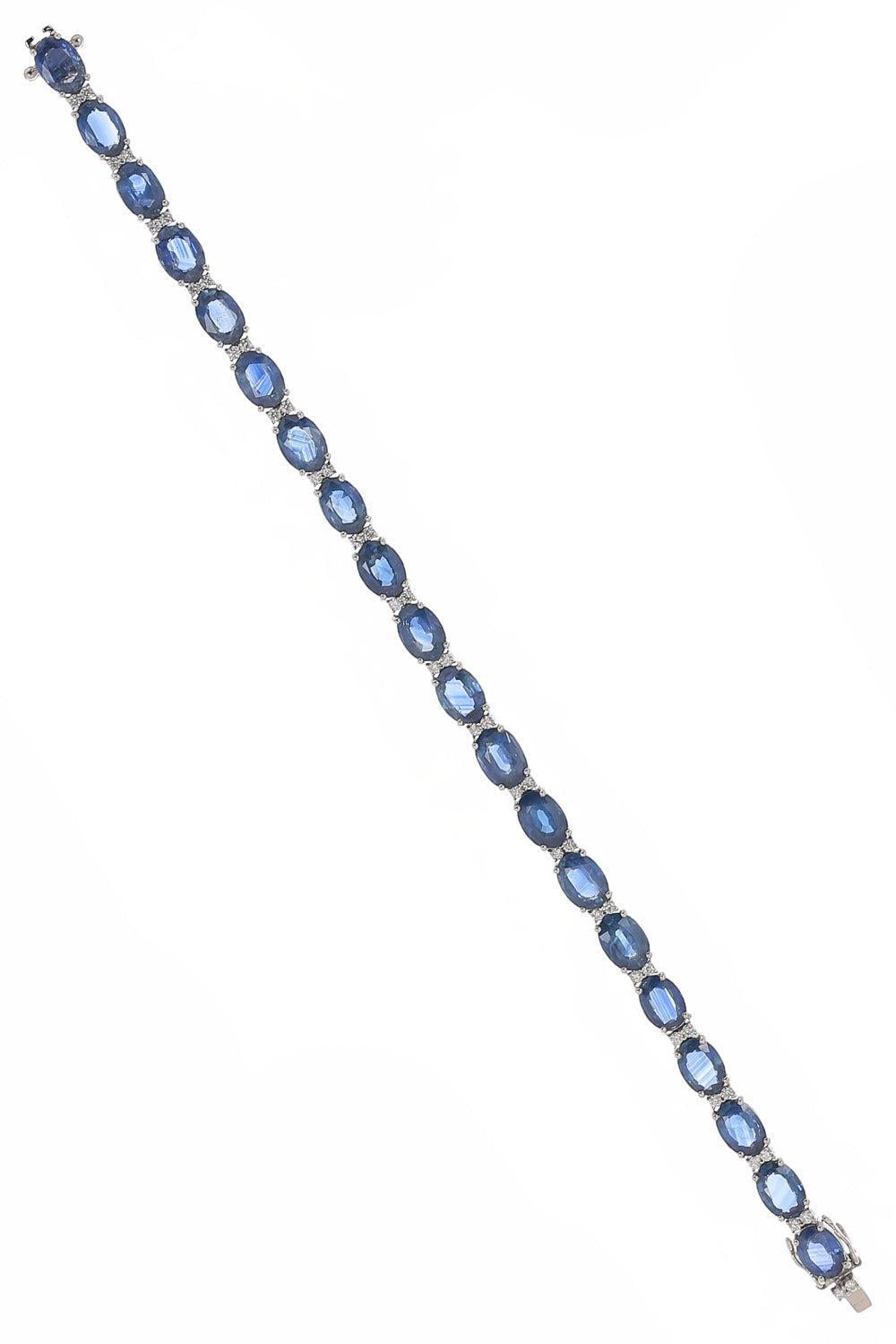 Blue Sapphire Diamond Skylight Bracelet-WHITE GOLD-7-JEWELRYFINE JEWELBRACELET O-RUCHI NEW YORK