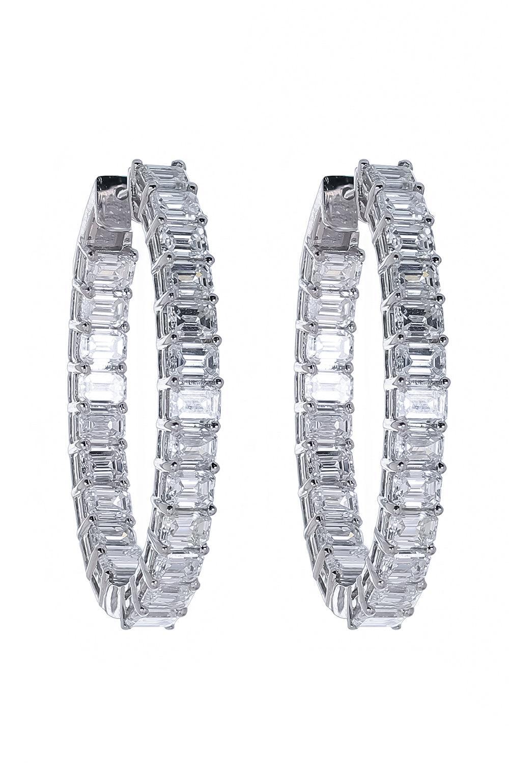Diamond Scintilate Hoop Earrings-WHITE GOLD-JEWELRYFINE JEWELEARRING-RUCHI NEW YORK