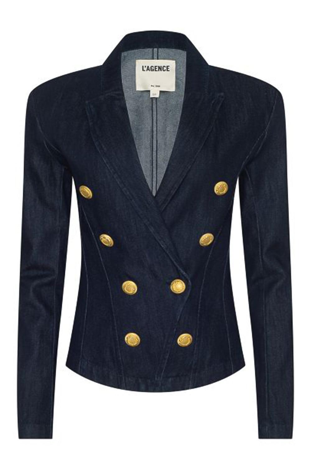 Emerson Structured Blazer-BLUE-XS-CLOTHINGJACKETBLAZERS-L'AGENCE