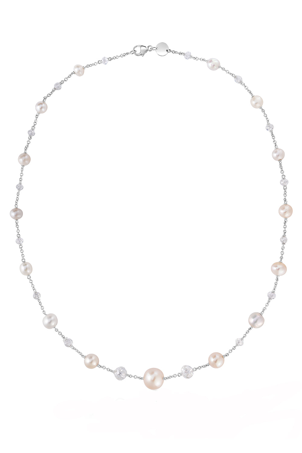 Diamond Pearl Chain Necklace