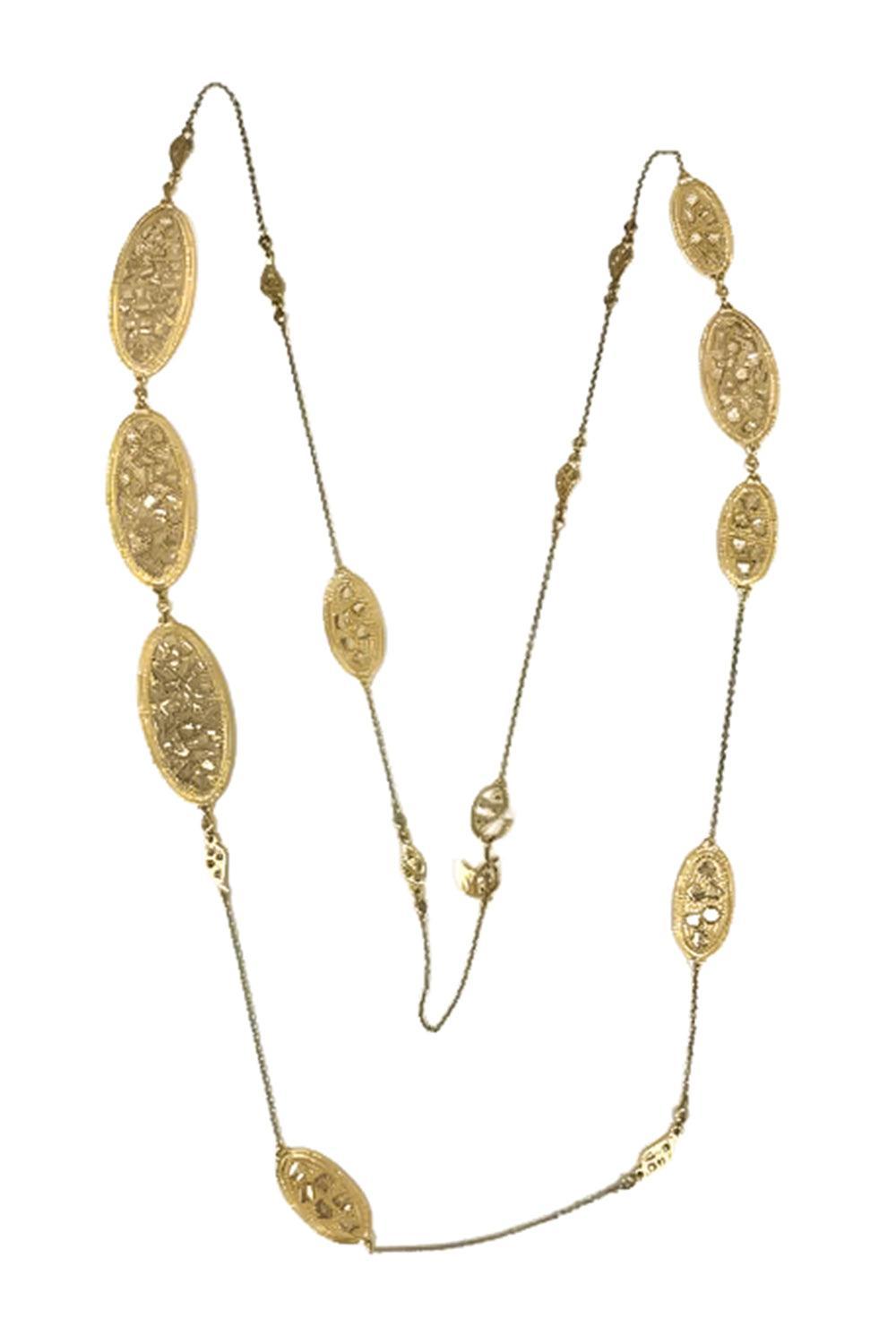 Multi Oval Rose Cut Diamond Necklace-YELLOW GOLD-36-JEWELRYFINE JEWELNECKLACE O-COOMI