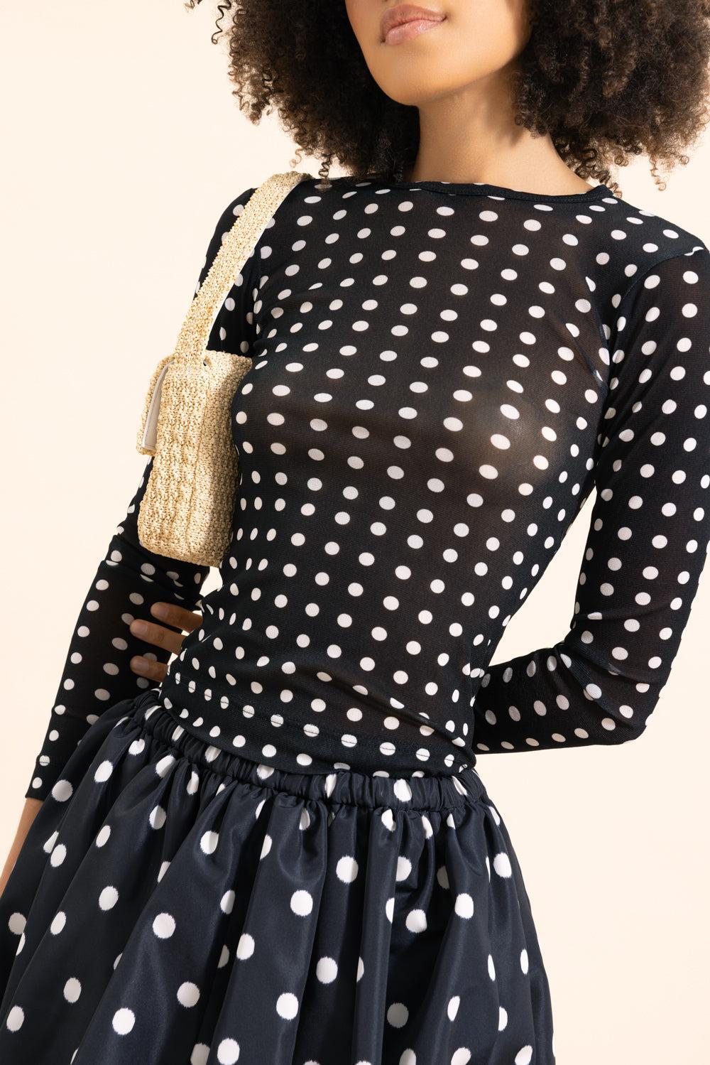 Long Sleeve Blouse-BLUE-36-CLOTHINGTOPBLOUSE-PATOU