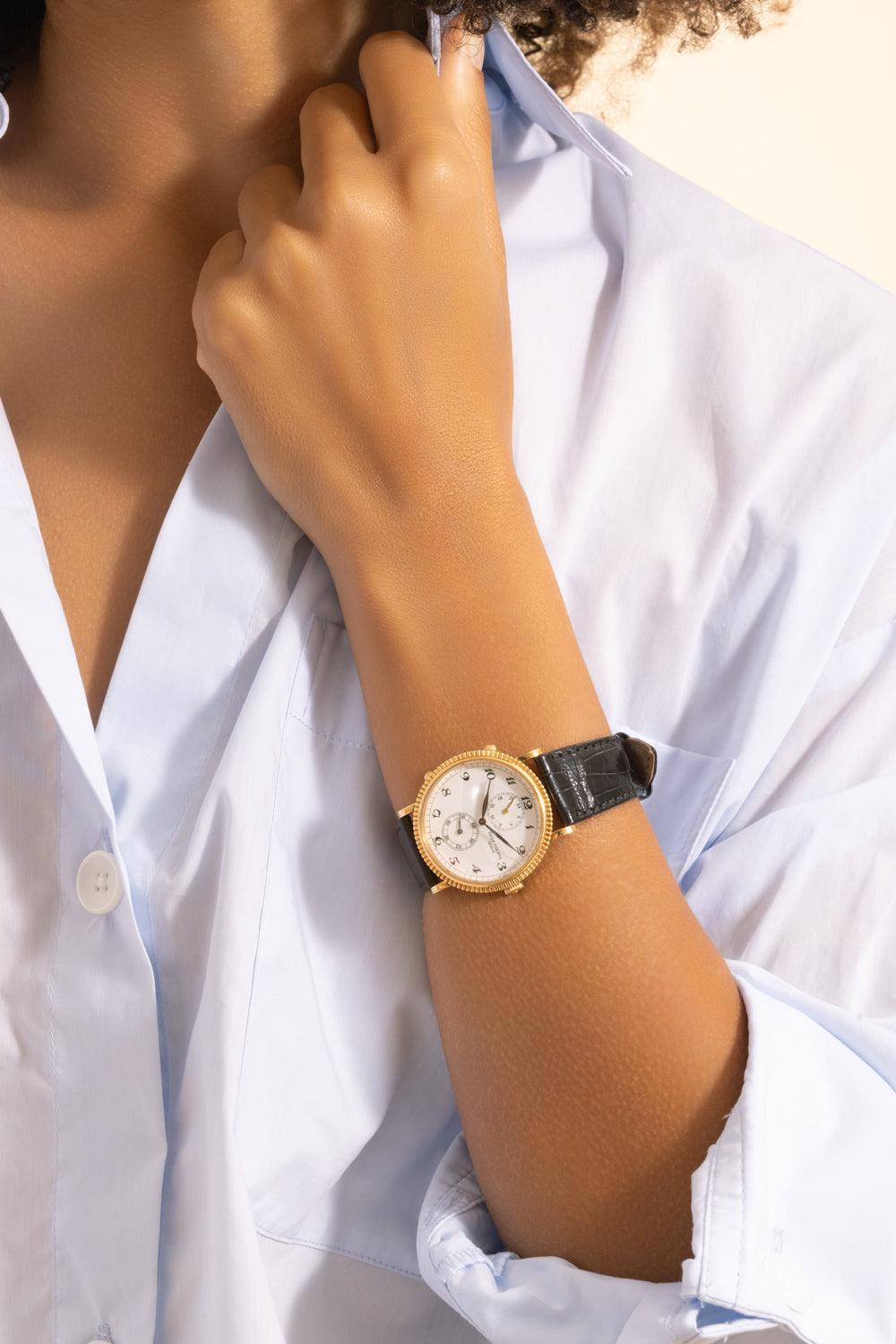 Calatrava Travel Time Watch-YELLOW GOLD-34MM-JEWELRYFINE JEWELWATCH-PATEK PHILIPPE