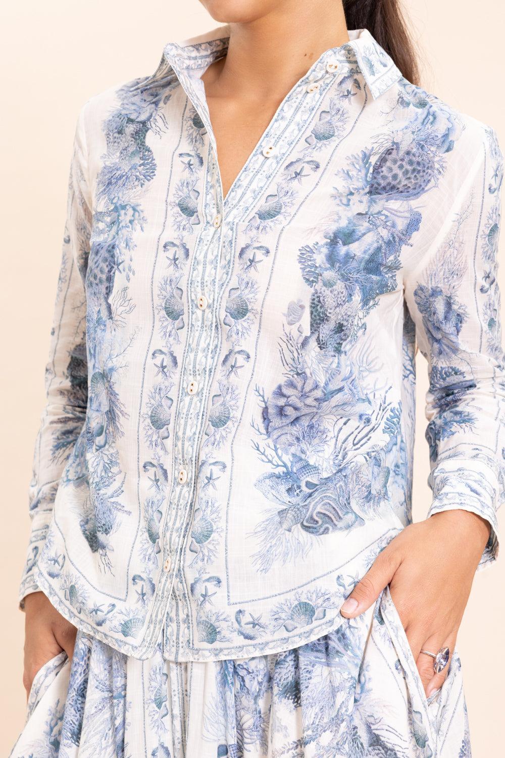 Wanderlust Body Shirt-BLUE-0-CLOTHINGTOPBLOUSE-ZIMMERMANN