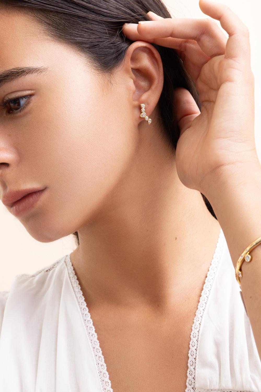Diamond Gypsy Crawler Classic Earrings-YELLOW GOLD-JEWELRYFINE JEWELEARRING-TAMARA COMOLLI