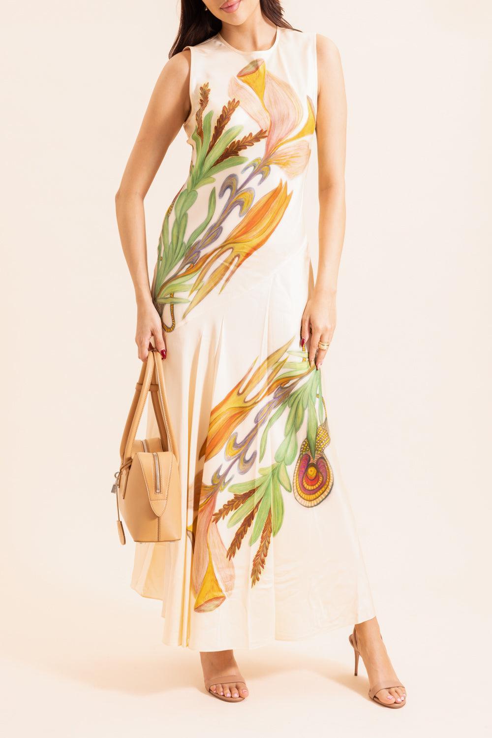 Gaea Midi Dress-CREAM-2-CLOTHINGDRESSCASUAL-ULLA JOHNSON