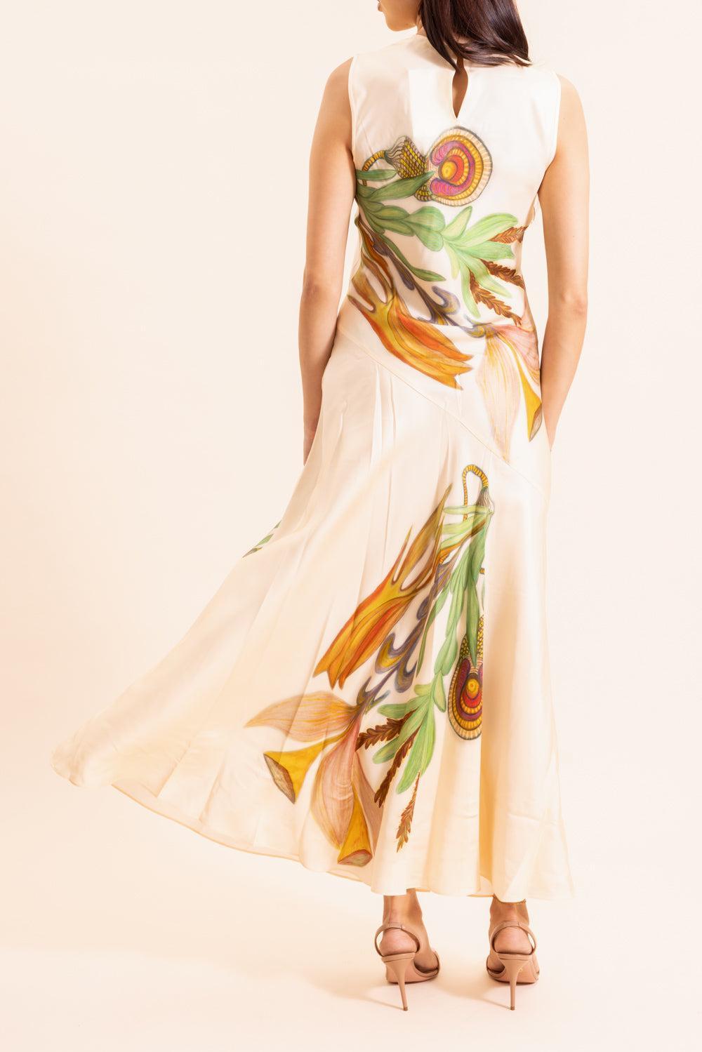 Gaea Midi Dress-CREAM-2-CLOTHINGDRESSCASUAL-ULLA JOHNSON