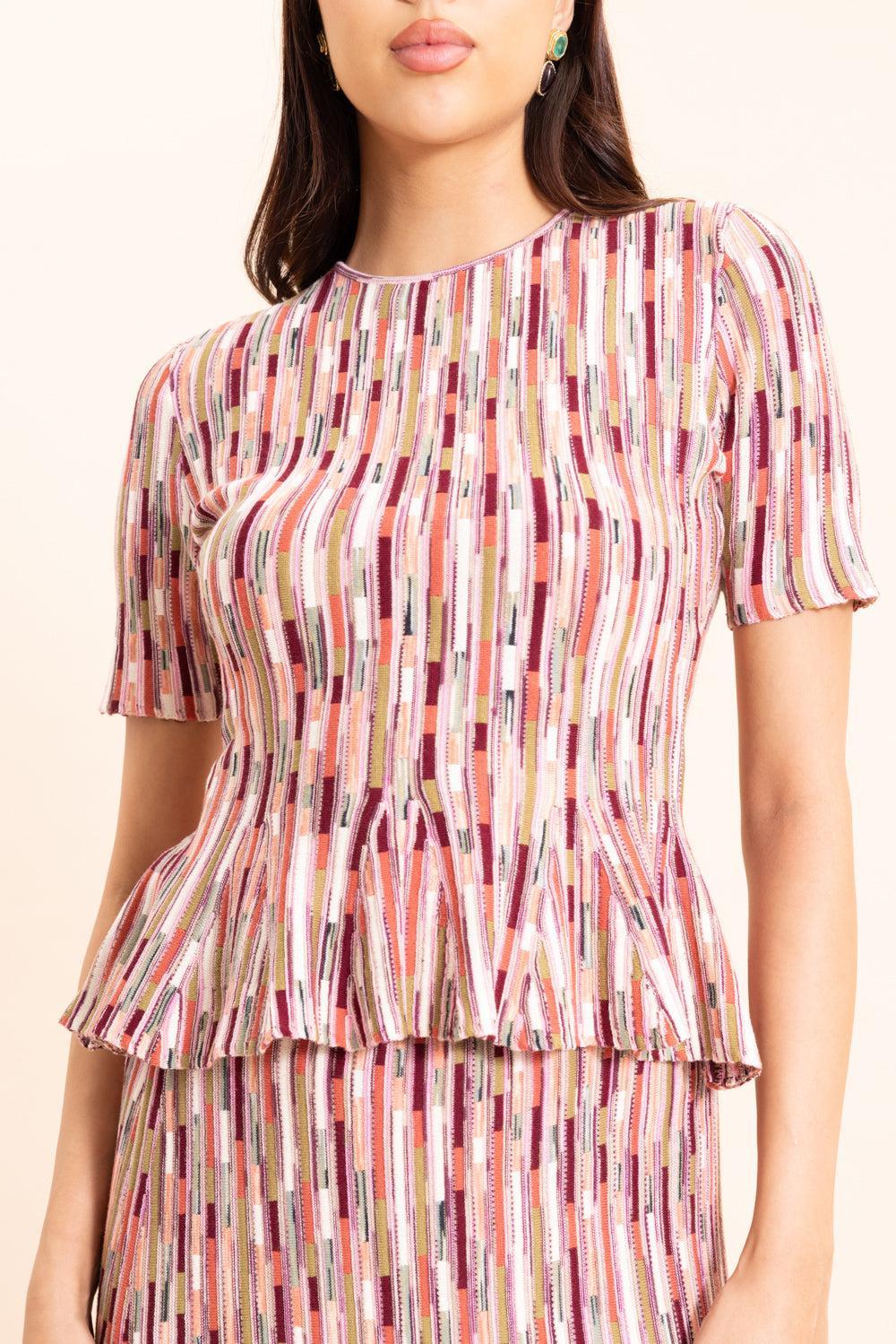 Samira Mulitcolor Top-BROWN-P-CLOTHINGTOPBLOUSE-ULLA JOHNSON