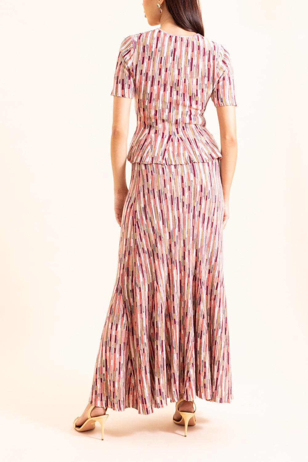 Marceline Multicolor Long Skirt-BROWN-P-CLOTHINGSKIRTMAXI-ULLA JOHNSON