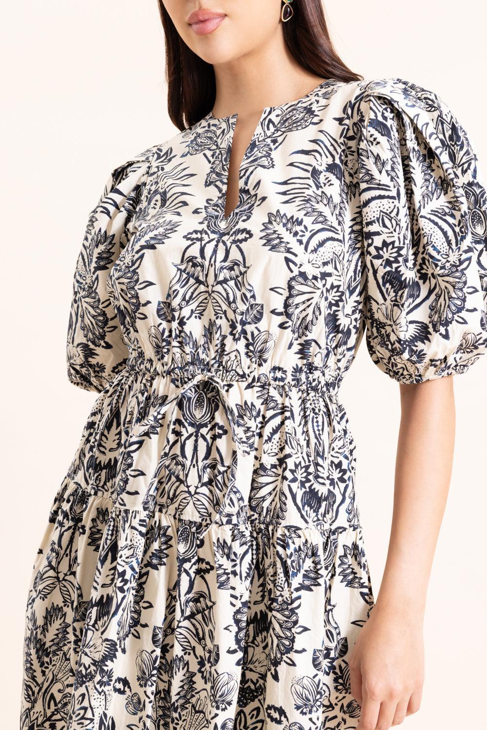 Harriet Puff Sleeve Midi Dress-CREAM-0-CLOTHINGDRESSCASUAL-ULLA JOHNSON