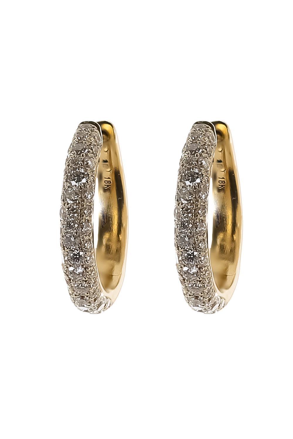 Diamond Cobblestone Hoop Earrings-YELLOW GOLD-JEWELRYFINE JEWELEARRING-OCTAVIA ELIZABETH