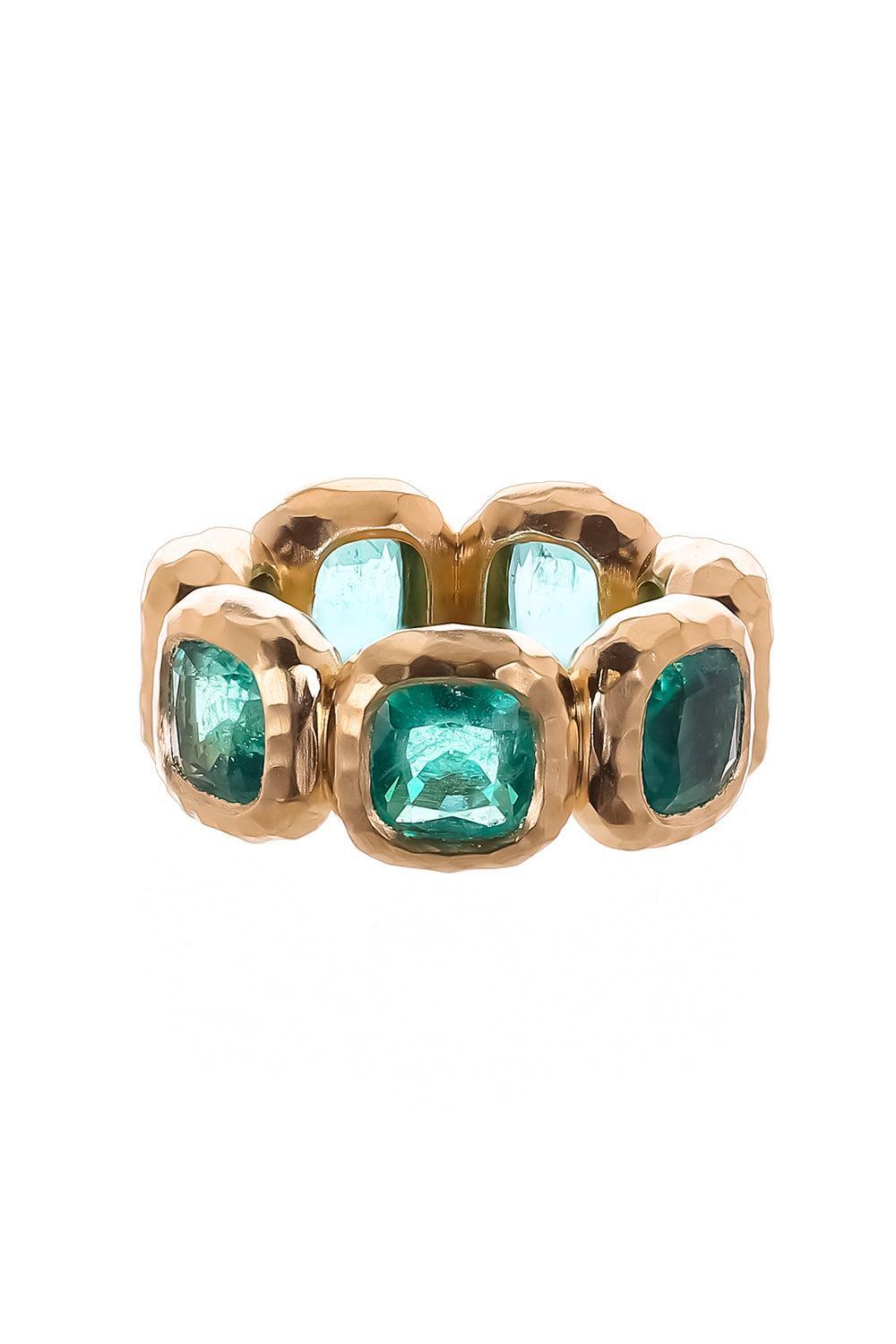 Emerald Monarch Nesting Gem Eternity Ring-YELLOW GOLD-7-JEWELRYFINE JEWELRING-OCTAVIA ELIZABETH