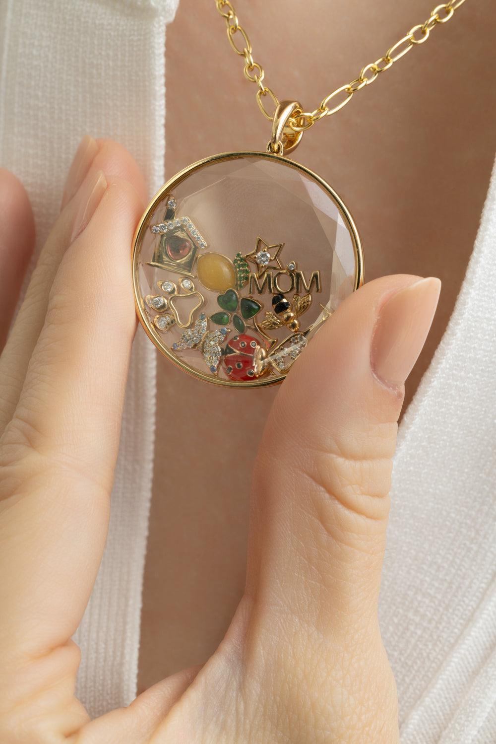 Diamond Champagne Charm-YELLOW GOLD-JEWELRYFINE JEWELPENDANT-LOQUET