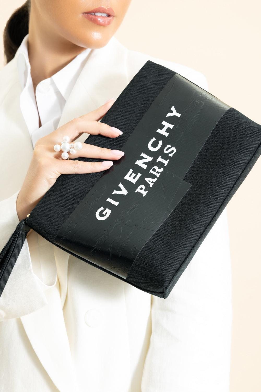 Logo Pouch Clutch - Black-BLACK-HANDBAGCLUTCHES-GIVENCHY