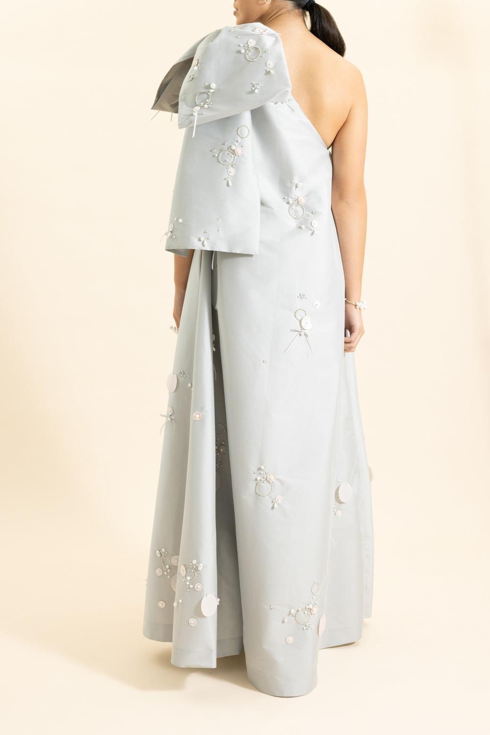 Winnie Embroidered Gown-SLVRGREY-36-CLOTHINGDRESSGOWN-BERNADETTE