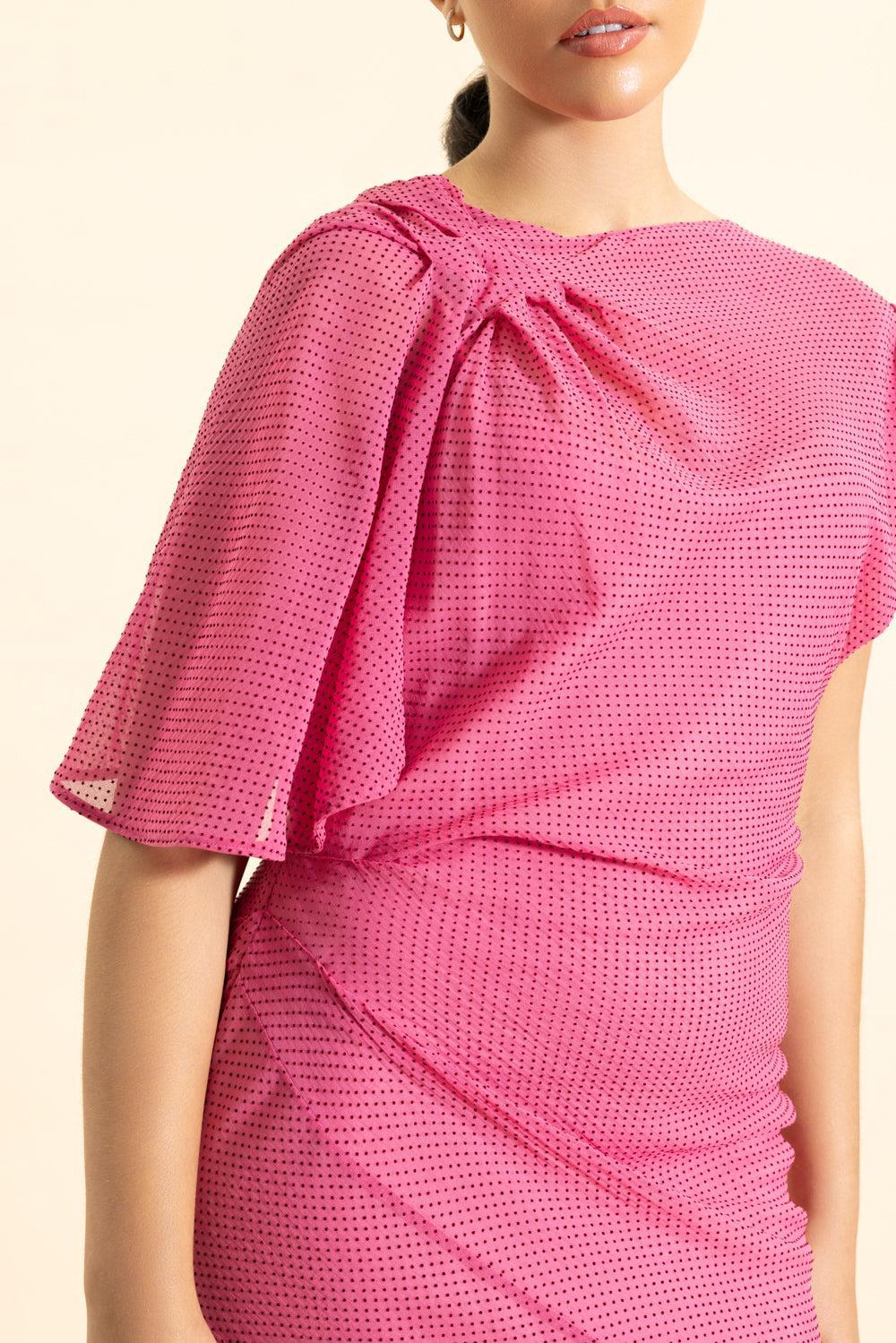 French Draped Dress-RASPBRRY-2-CLOTHINGDRESSCASUAL-SCANLAN THEODORE