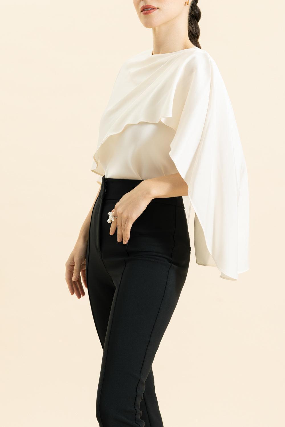 Eliora Cape Top-CREAM-XS-CLOTHINGTOPBLOUSE-SIMKHAI