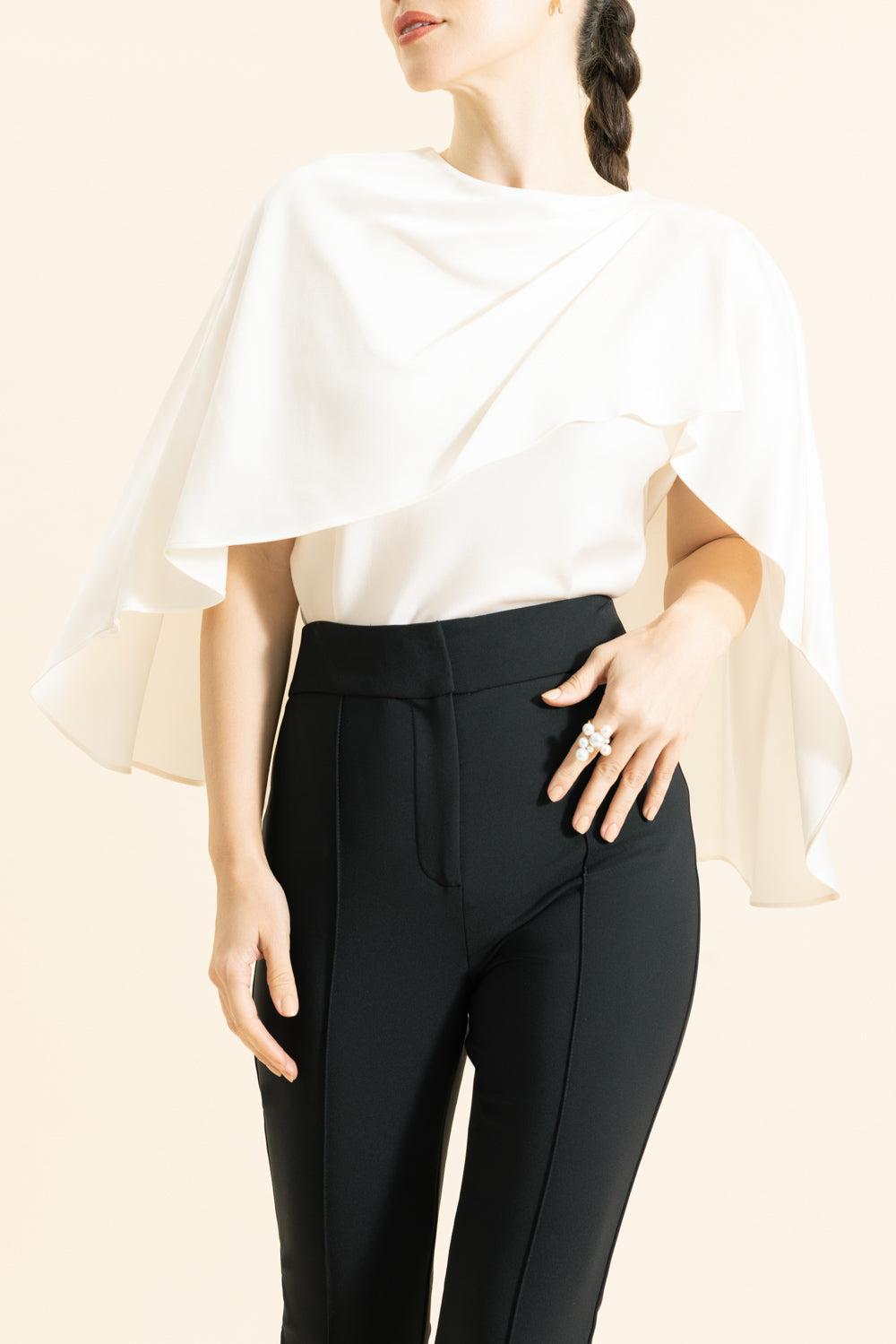Eliora Cape Top-CREAM-XS-CLOTHINGTOPBLOUSE-SIMKHAI