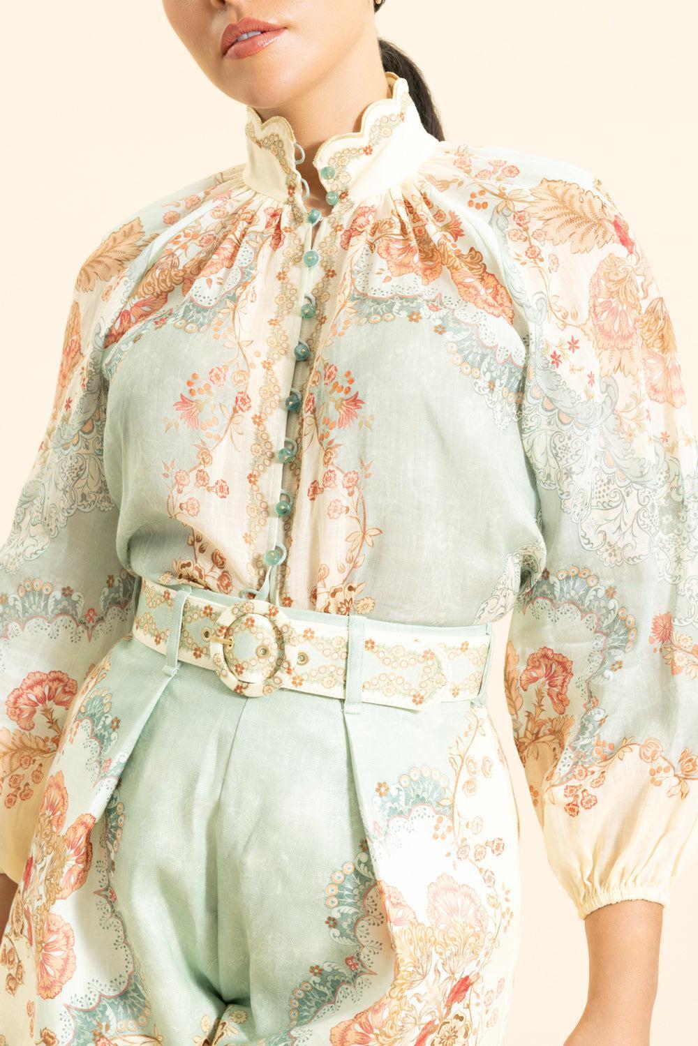 Daylight Blouse-GREEN-0-CLOTHINGTOPBLOUSE-ZIMMERMANN
