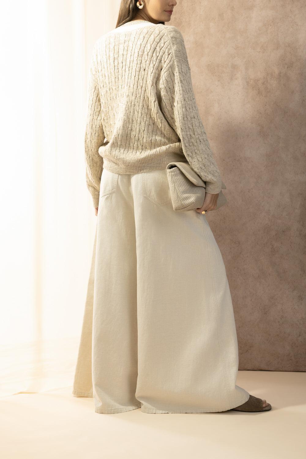 Spring Cable Knit Cardigan-BROWN-XS-CLOTHINGTOPCARDIGAN-BRUNELLO CUCINELLI