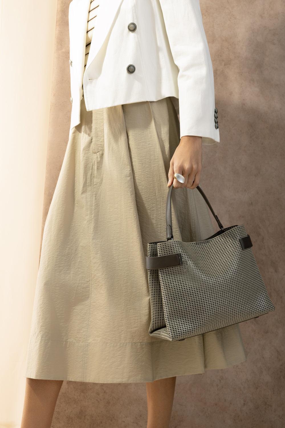 Essence Medium Bag-BROWN-HANDBAGTOP HANDLE-BRUNELLO CUCINELLI