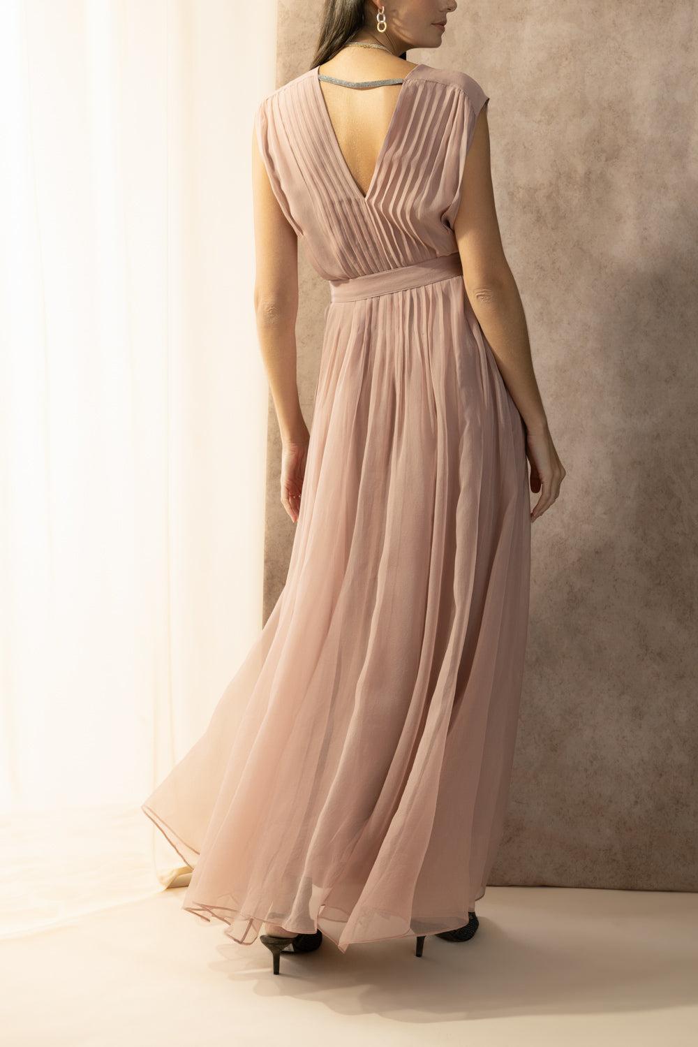 Volume Dress - Ash Rose-PINK-XS-CLOTHINGDRESSCASUAL-BRUNELLO CUCINELLI