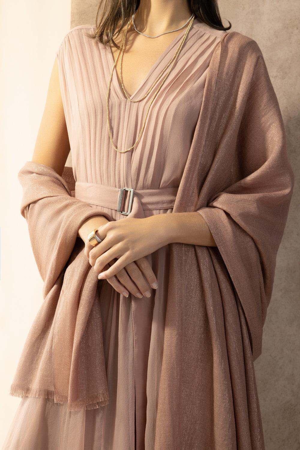 Lurex Scarf - Ash Rose-PINK-O/S-ACCESSORIESCARVES-BRUNELLO CUCINELLI