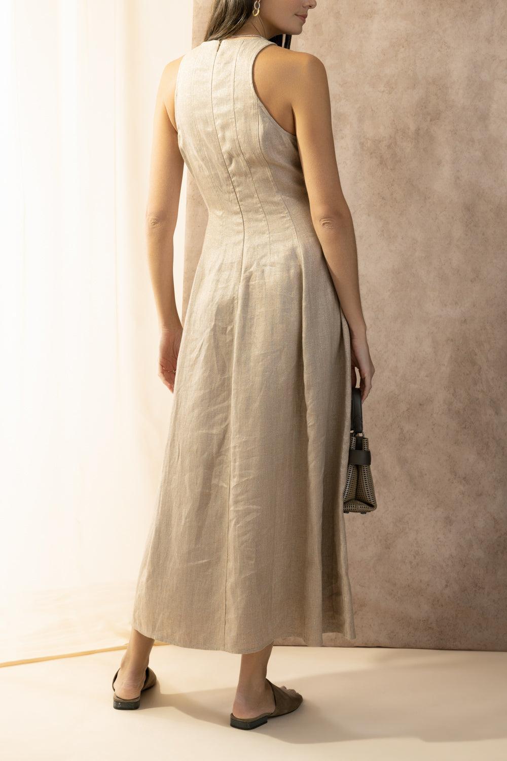 Lurex Corset Dress-PINK-S-CLOTHINGDRESSCASUAL-BRUNELLO CUCINELLI