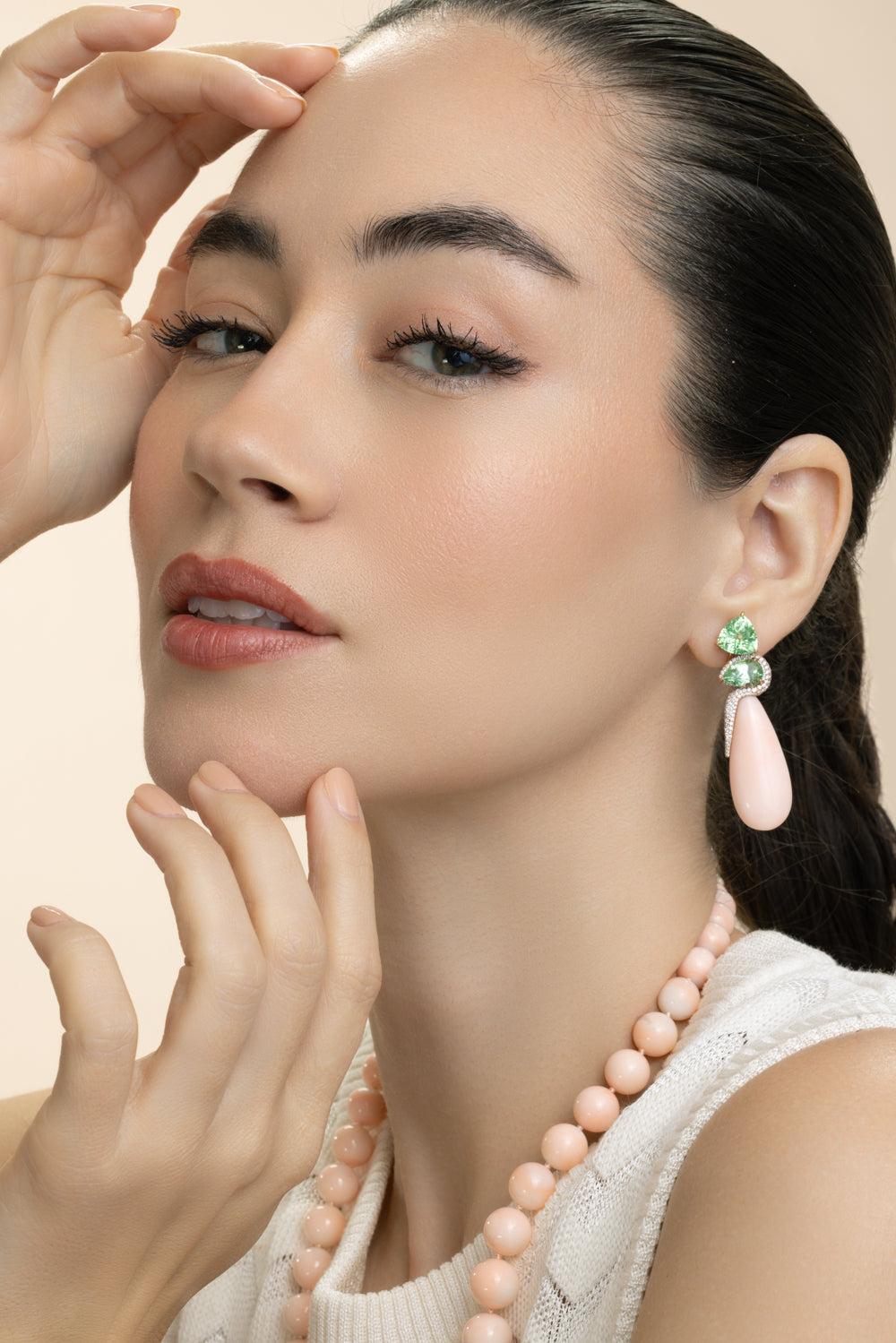 Angel Skin Garnet Earrings-ROSE GOLD-JEWELRYFINE JEWELEARRING-ASSAEL