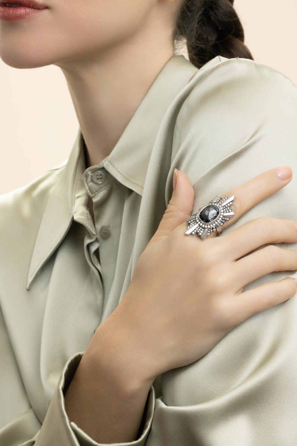 Diamond Stella Ring-WHITE GOLD-6.75-JEWELRYFINE JEWELRING-SYLVA & CIE