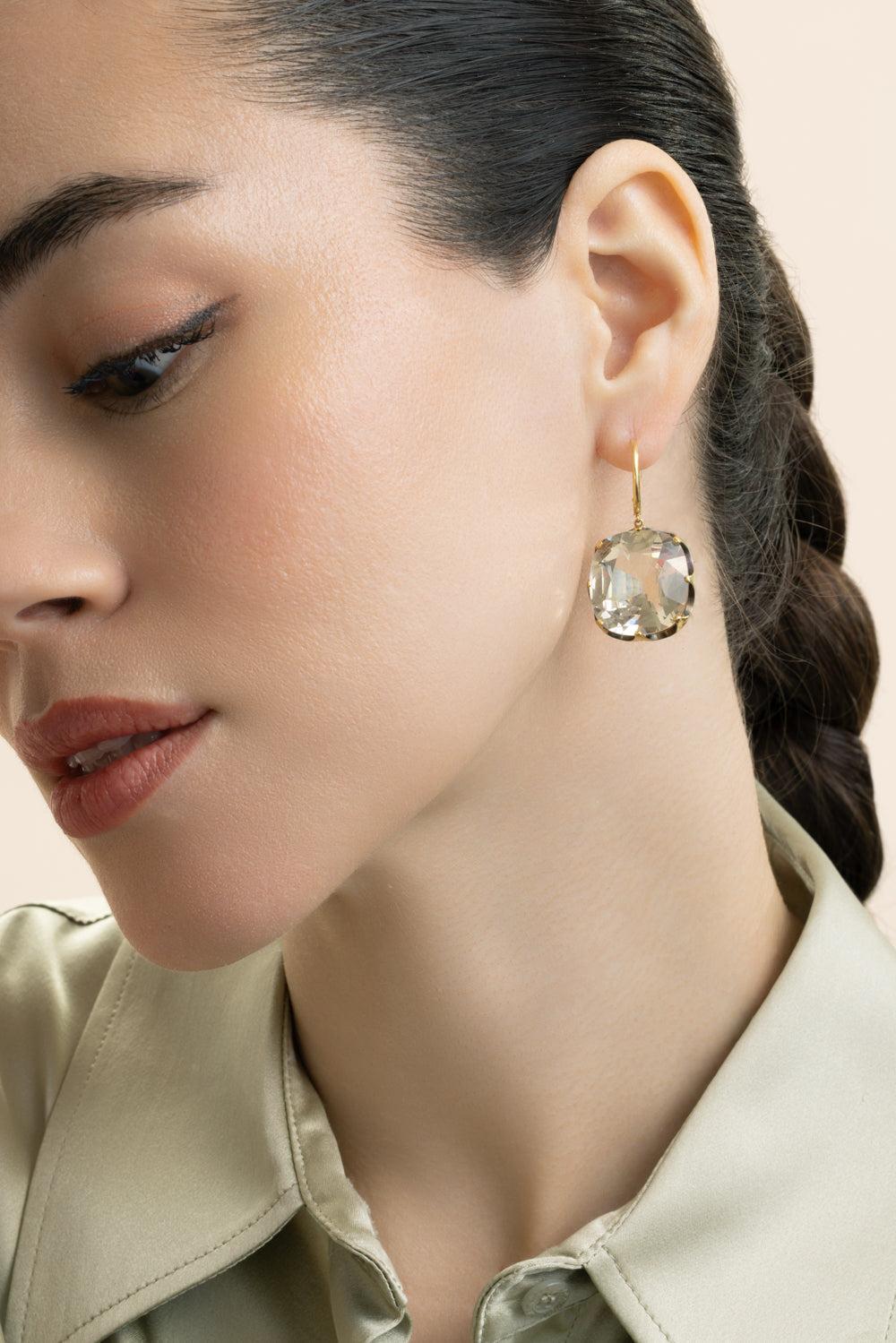 Light Yellow Quartz Earrings-YELLOW GOLD-JEWELRYFINE JEWELEARRING-SYLVA & CIE