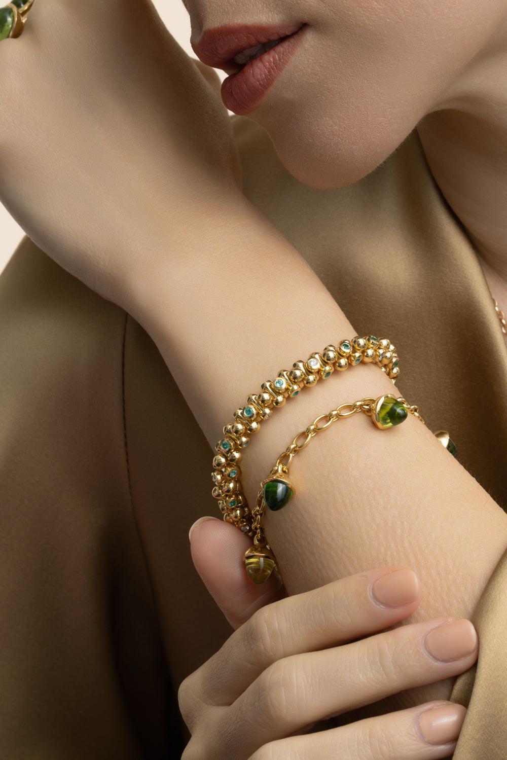 Rainforest Mikado Flamenco Charm Bracelet-YELLOW GOLD-JEWELRYFINE JEWELBRACELET O-TAMARA COMOLLI