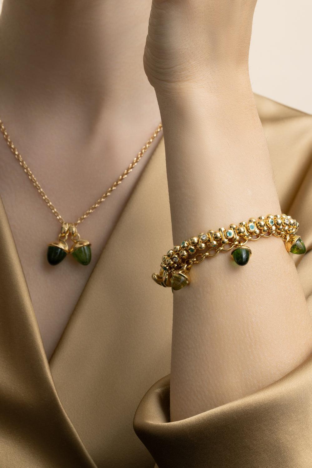 Rainforest Mikado Flamenco Charm Bracelet-YELLOW GOLD-JEWELRYFINE JEWELBRACELET O-TAMARA COMOLLI