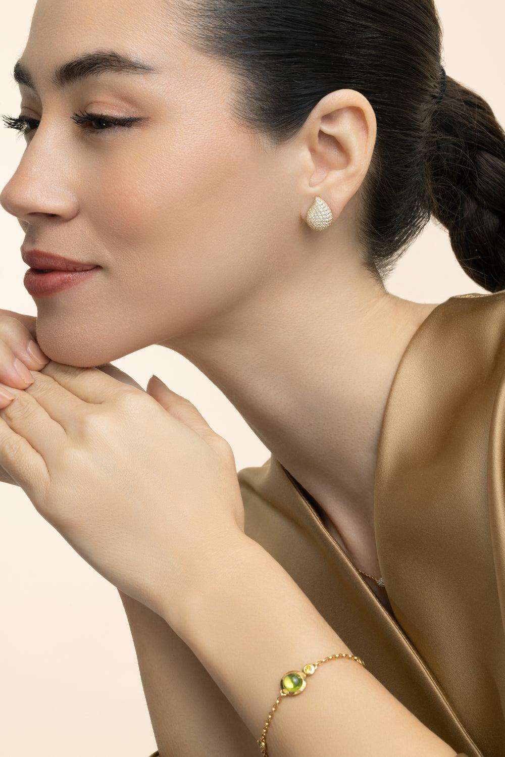 Diamond Large Signature Earrings-YELLOW GOLD-JEWELRYFINE JEWELEARRING-TAMARA COMOLLI