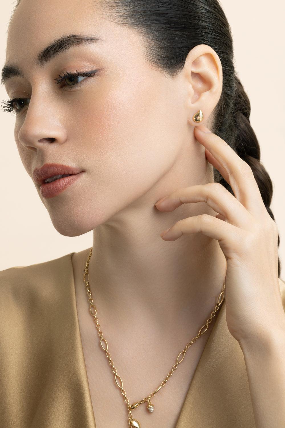 Rainforest Mikado Acorn Earrings-YELLOW GOLD-JEWELRYFINE JEWELEARRING-TAMARA COMOLLI