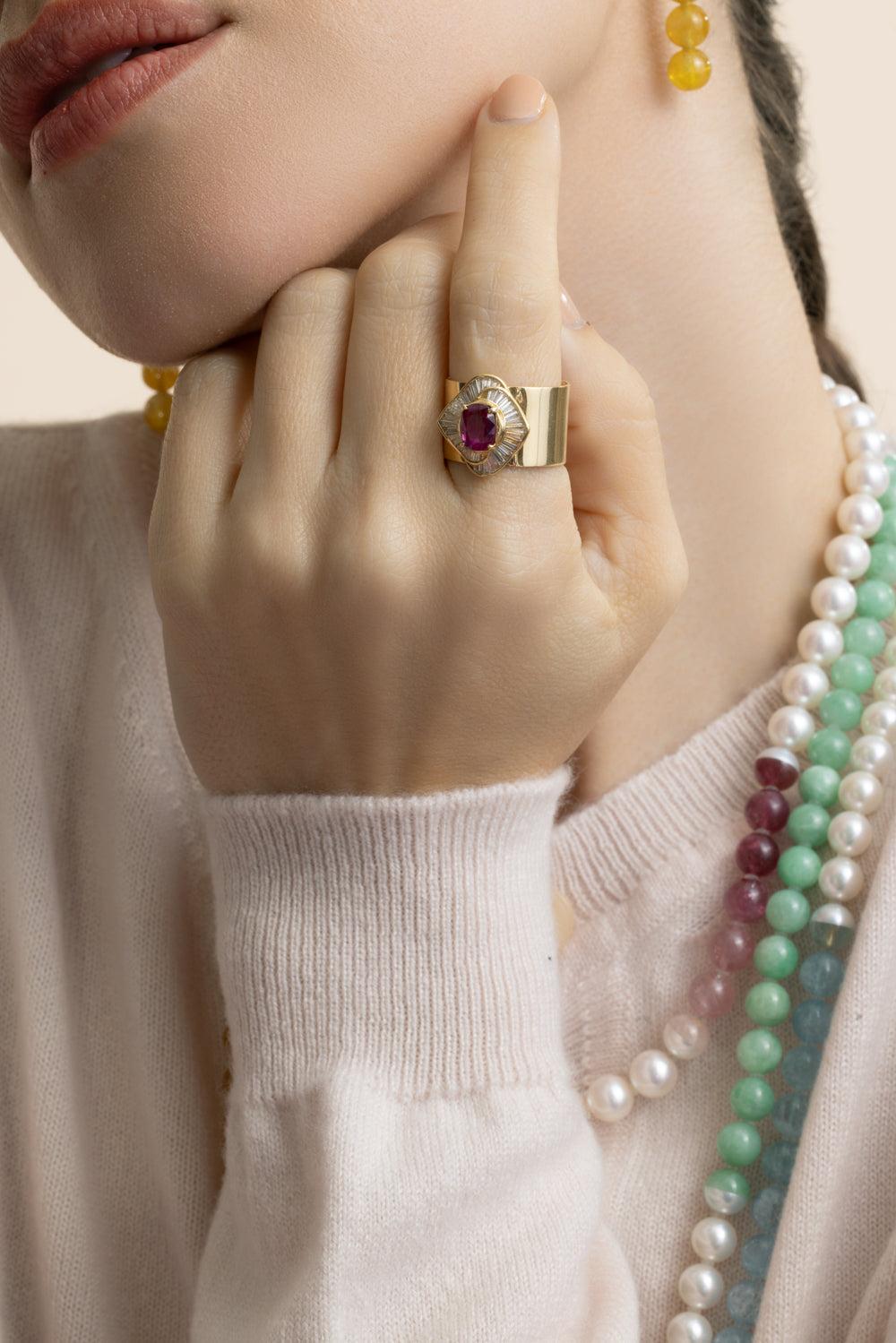 Ruby Diamond Revive Ring-YELLOW GOLD-8-JEWELRYFINE JEWELRING-YUTAI