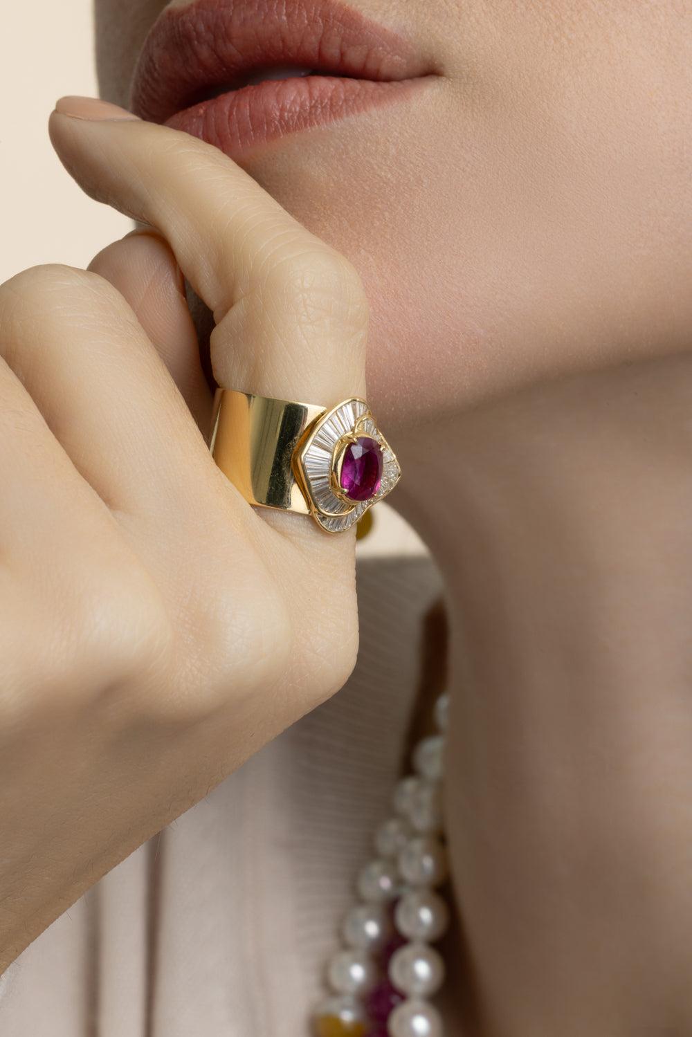 Ruby Diamond Revive Ring-YELLOW GOLD-8-JEWELRYFINE JEWELRING-YUTAI