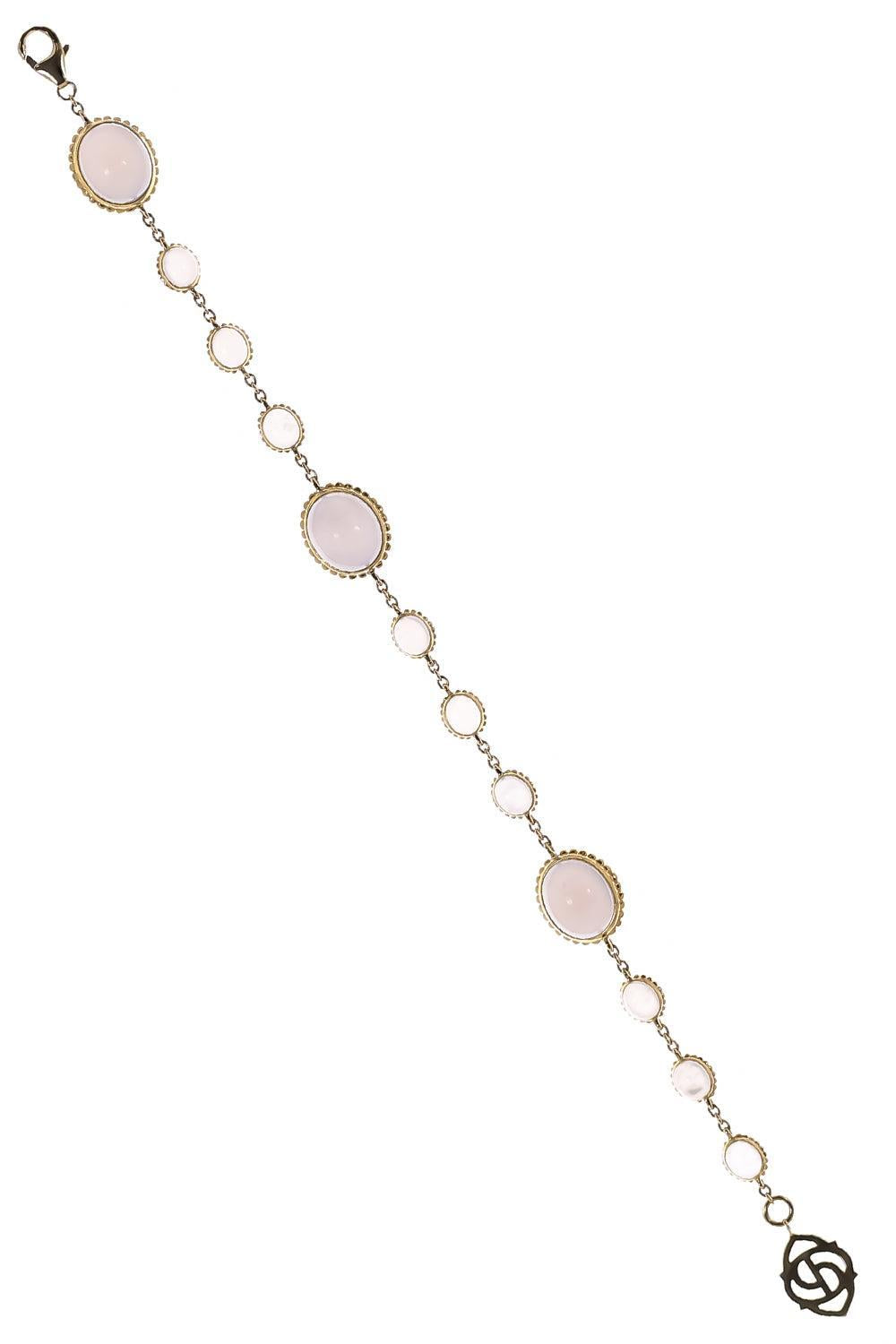 Chalcedony Bracelet-YELLOW GOLD-8-JEWELRYFINE JEWELBRACELET O-PIRANESI