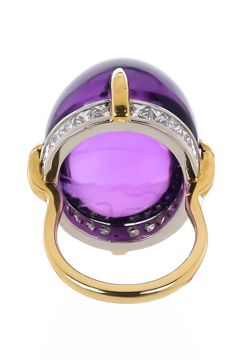 Amethyst Diamond Ring-YELLOW GOLD-6.75-JEWELRYFINE JEWELRING-PIRANESI