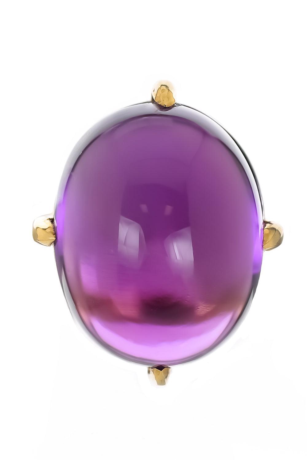 Amethyst Diamond Ring-YELLOW GOLD-6.75-JEWELRYFINE JEWELRING-PIRANESI