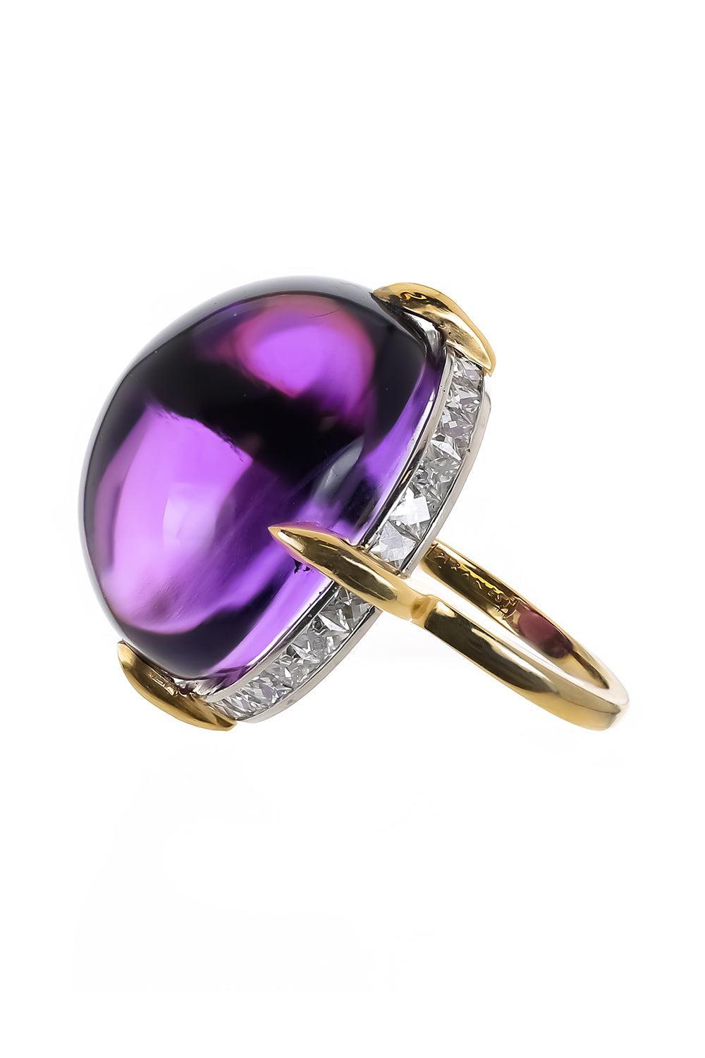Amethyst Diamond Ring-YELLOW GOLD-6.75-JEWELRYFINE JEWELRING-PIRANESI