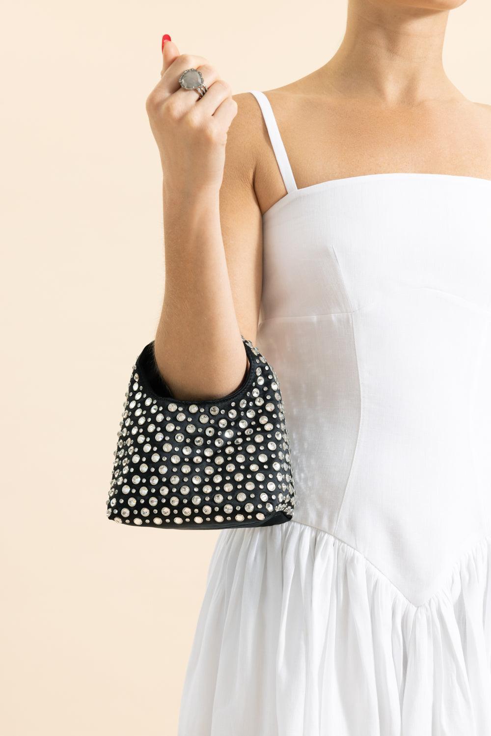 Kenzie Mini Bucket Clutch - Black-BLACKCRS-HANDBAGCLUTCHES-LOEFFLER RANDALL