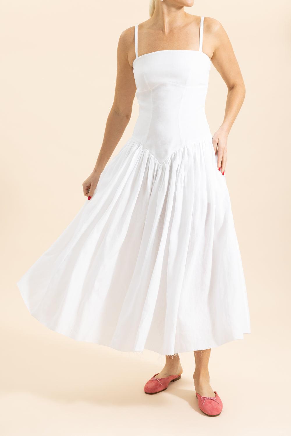 Oriana Dress-WHITE-38-CLOTHINGDRESSCASUAL-GABRIELA HEARST